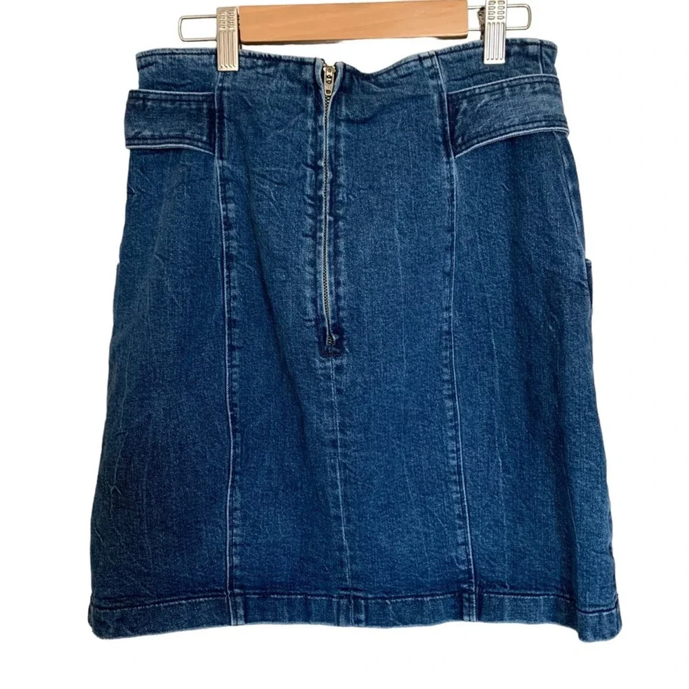 Rebecca Taylor | La Vie size 30 denim skirt with front tie stretch zip back